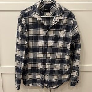 Rails men’s medium navy and white flannel shirt